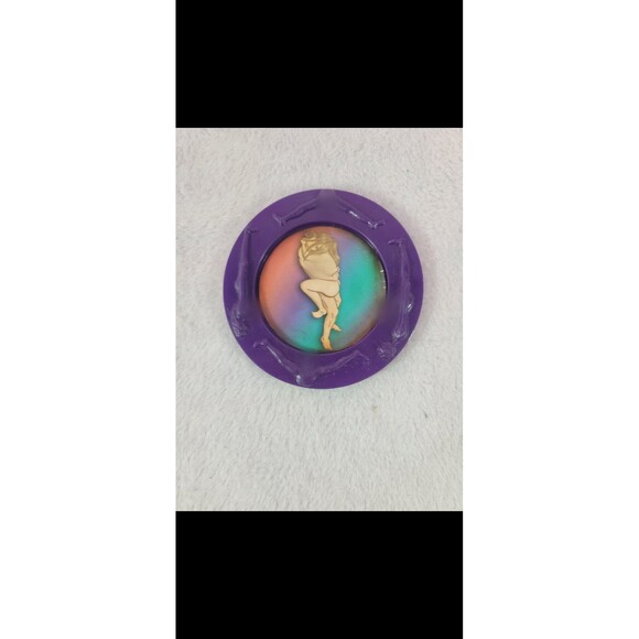 Vintage Purple Intimate Sensual Erotic Y2K 90s Embossed Plastic Coaster - Picture 1 of 5